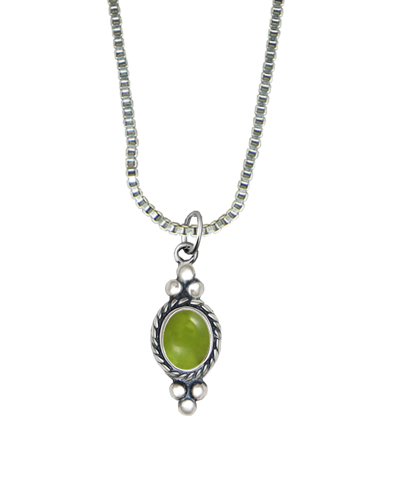 Sterling Silver Little Peridot Pendant Necklace